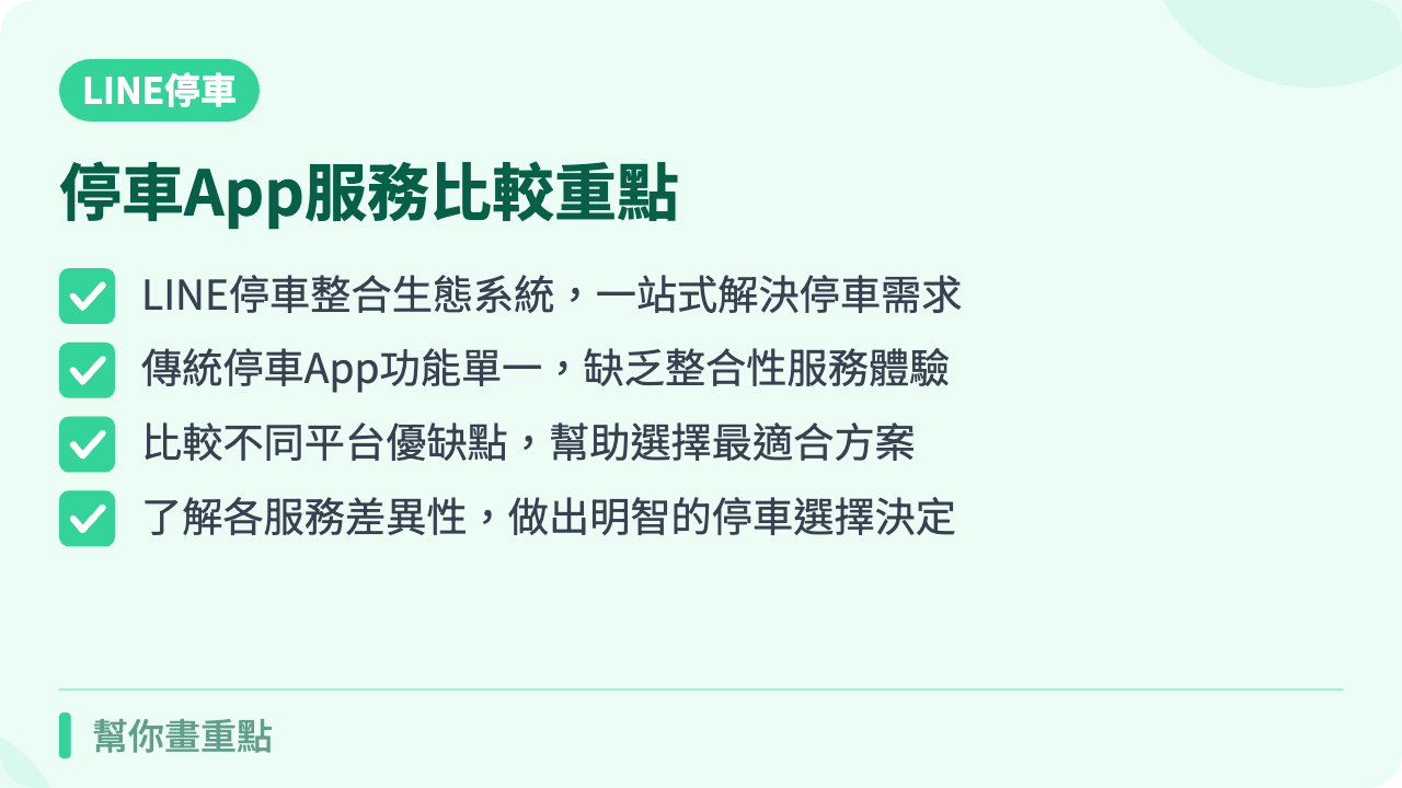 LINE停車 vs 其他停車App：2026年停車服務比較